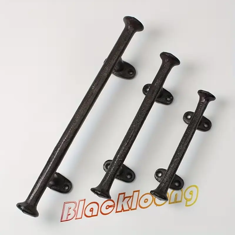 Vintage Cast Iron Door Handle, Heavy-Duty Barn Door Pull, Rustic Farmhouse Cabinet Knob, Durable Metal, Easy Installation