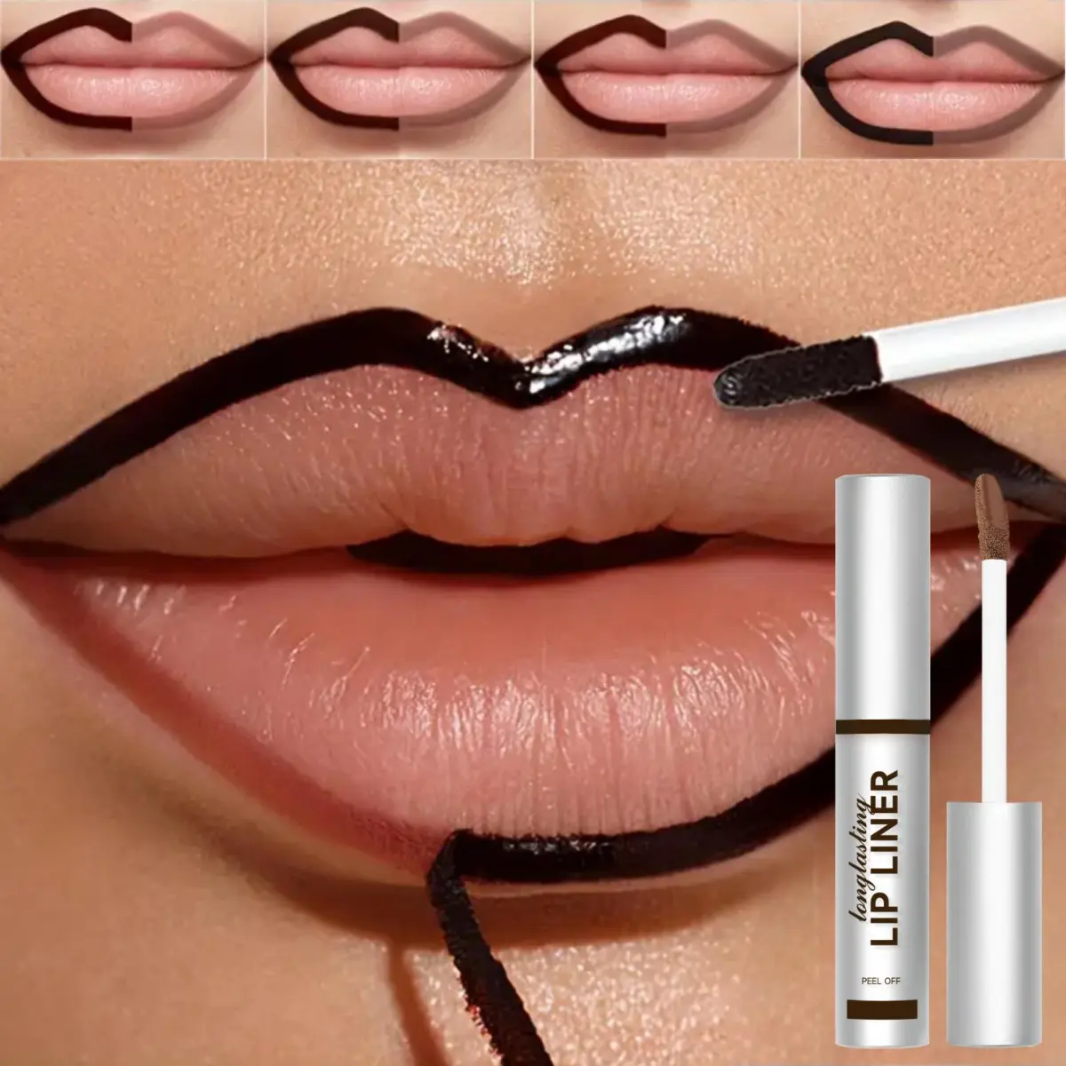 Waterproof Lip Liner, Makeup Lipliner, 1 Count Long-Lasting Natural Finish, Multiple Colors for Date Makeup and Daily Lip Cosmetics