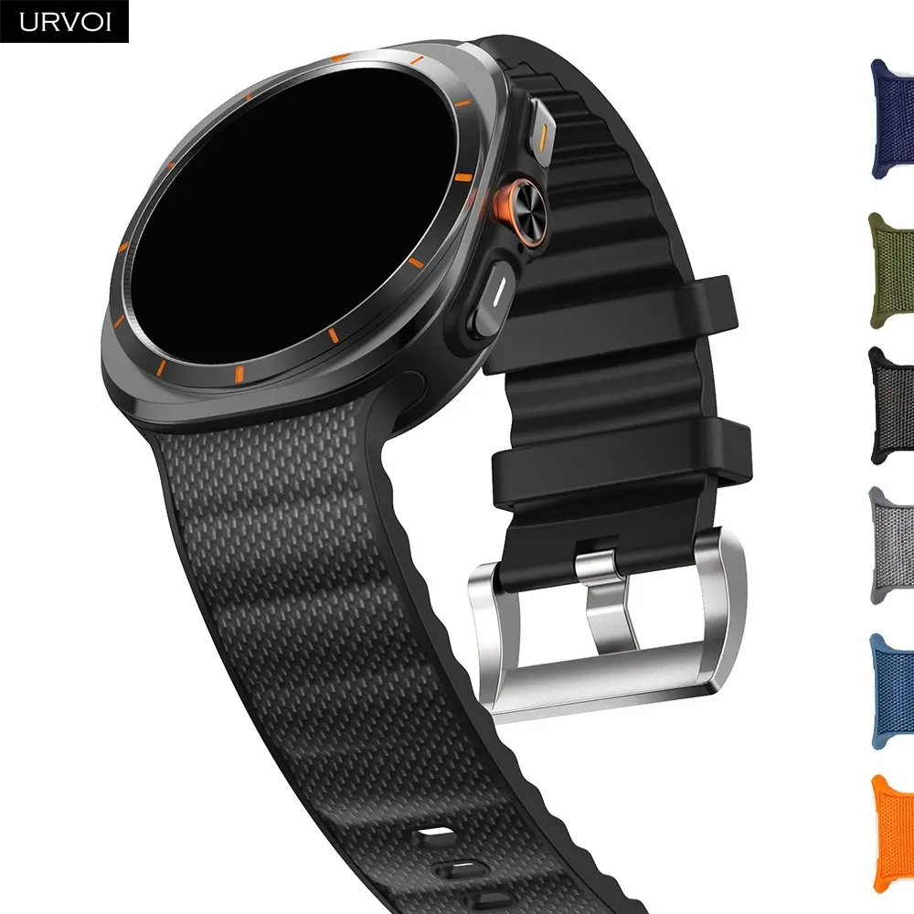 URVOI PeakForm Band for New Galaxy Watch Ultra 47mm Silicone with breathable fabric strap lugless design wristband easy swiching