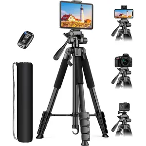 68" Camera Tripod Stand, Tablet Tripod for  iPad with Remote and Phone Holder, Phone Stand for Video Recording Travel Photo Vlog Photography, Compatible  with  ipad