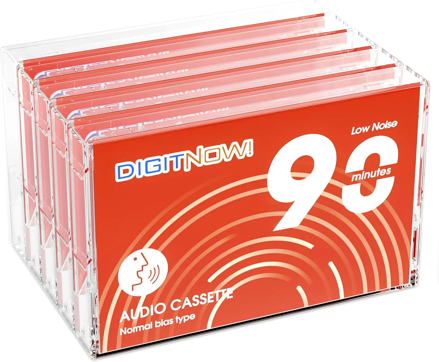 Blank Dictating Audio Cassette Tapes, Low Noise High Output - 90 Minute Recording Time for Lectures, Study, Music, Everyday Voice Recording (Pack of 5)