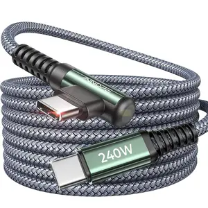 AINOPE 240W USB C to USB C Cable [10FT] Right Angle C to C  Fast Charging