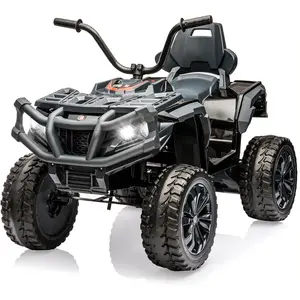 Kids Big ATV, 24V Battery-Powered Electric Vehicle with LED Lights, High and Low Speeds, Horn, Music, USB Port, Treaded Tires, 4-Wheel Ride-On Quad for Boys and Girls—Perfect Gift, Ride-On ATV