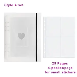 Kpop Photocard Binder, Photo Organizer, Photocard Holder Book Sleeves A5 6-Ring Album with 100 Card Sleeves, Mini Photo Clear Album Folder for Business Card & Refillable Pages for Collection Storage, Gift for Valentine's Day