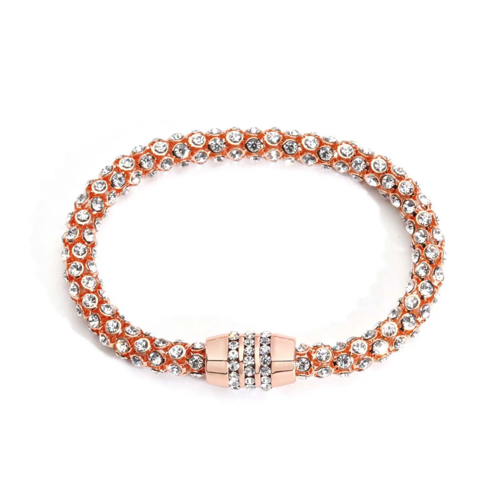 Women's Rose Gold Full Diamond Bracelet - Sparkling Jewelry - Stylish and Versatile Accessory - Ideal Gift