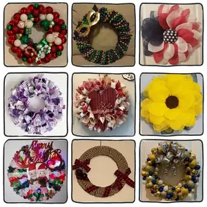 Glam Style Metal Wreath Frames, 8-10 Inch Round Wire Rings for DIY Christmas & New Year Party Home Decor Crafts Supplies