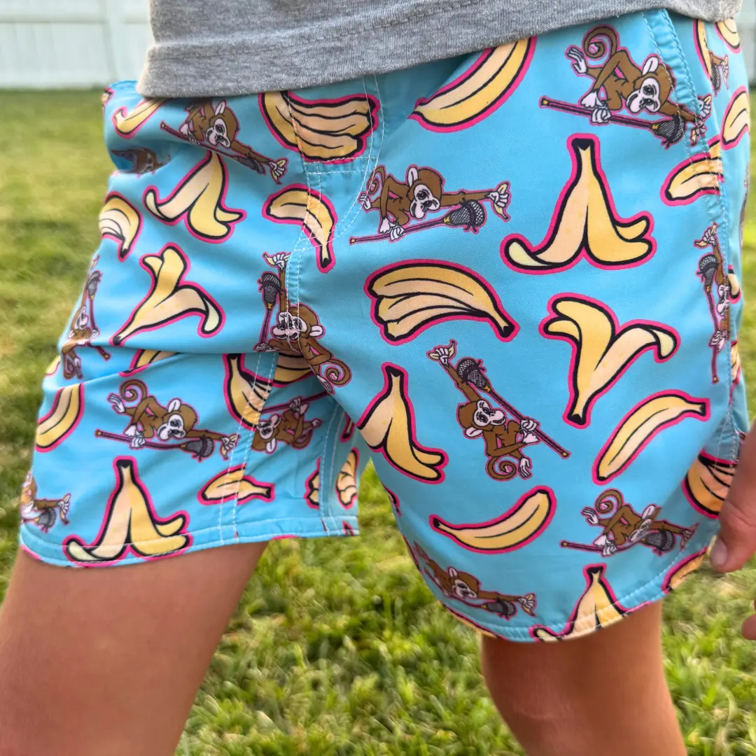 Lacrosse Ryder™ Relaxed Fit Training Shorts - Banana Split, Comfortable, Lightweight Sports & Outdoor Activewear, Clothes, Sporty Chic, Breathable, Casual, Fun Design