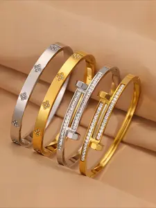 4pcs exquisite and fashionable stainless steel modern style bracelet, suitable for parties and gatherings, is a great gift