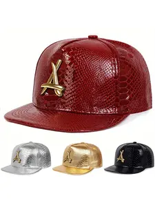 Unisex Metal Triangle Crocodile Pattern Baseball Cap, Adjustable Sun Protection High Quality Hat for Outdoor Travel Beach Vacation, Premium Caps