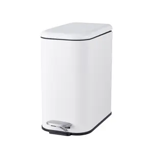 🤍 Ultra-Slim 12L Step Trash Can – Soft Close, Fingerprint-Proof & Perfect for Tight Spaces! Link in bio!