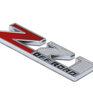 Z71 Off-Road Emblems 2PCS Small Size Chrome Red 3D Aolly Decals for GMC Chevy Silverado Sierra Suburban Colorado Small Size