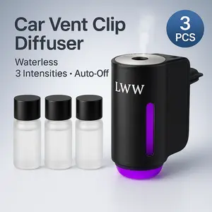 LWW Dual Car Diffuser Set with 3 Premium French Essential Oils Long Lasting Fragrance for Car & Home Waterless Auto Off Feature