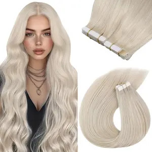 Sunny  Tape 100% human hair tape natural look hairpiece Natural Straight Extensions 14inch-24inch 20 pcs 50g   #TikTok
