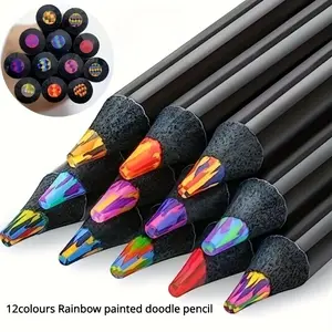 12 Rainbow Pencils, Magical Gradient Colors, Dust-Free, 2mm+ Line Width, Suitable for Ages 3+, Perfect for Kids' Art Supplies