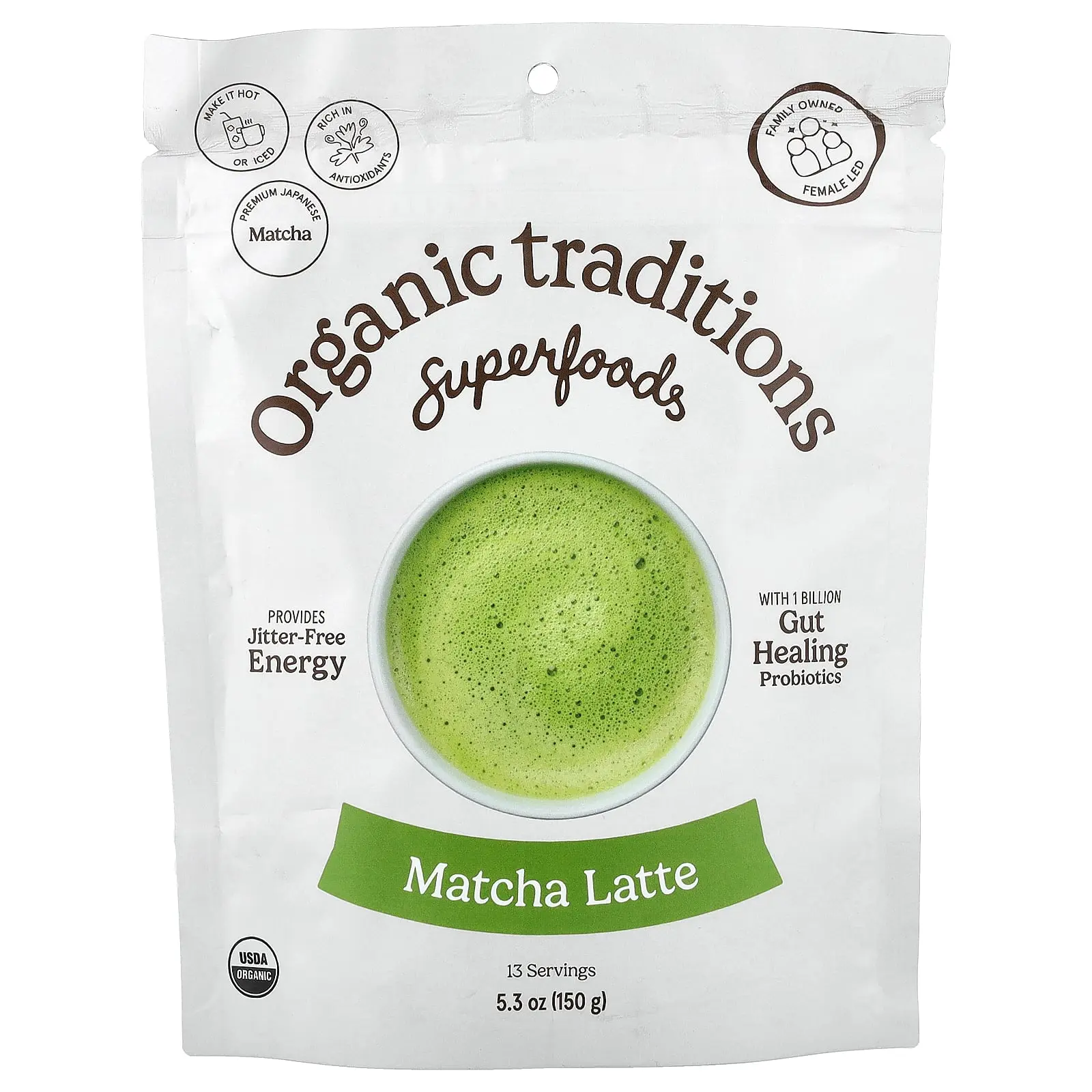 Organic Traditions Superfoods, Matcha Latte, 5.3 oz (150 g)