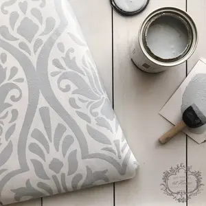 Damask - Furniture Stencil 18x18 one time use