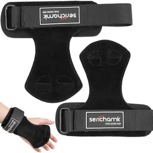 Leather Weight Lifting Wrist Wraps Grip Assistance Deadlift Straps Workout Gym Straps for Men and Women