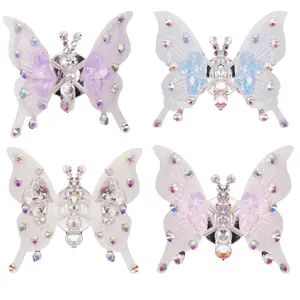 4pcs Flying butterfly decor Car accessories Home decor Wall stickers Pink butterfly Moving butterfly Purple car accessories Room decor Car ornament Car charm Car jewelry Butterfly jewelry for women Girls bedroom Decor pink room decor