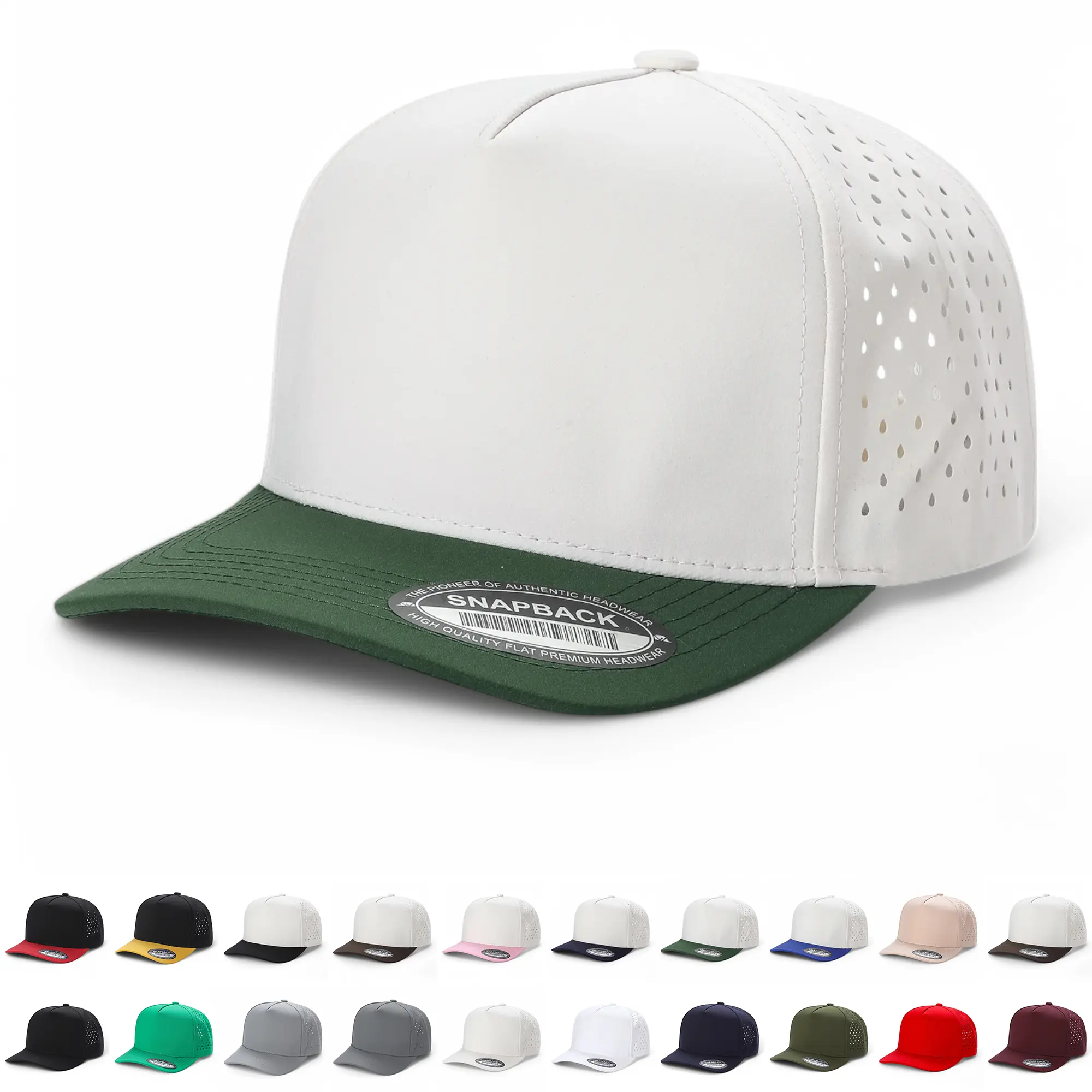 Men's Waterproof Trucker Hat - Laser Vented Panels, Adjustable Fashion Snapback, Polyester-Cotton Blend, Casual Outfits Cap, Men's Hats, Fashion Snapback Hat