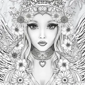 Beautiful Angel Coloring Page