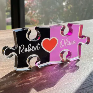 Personalized Couple Gifts, Puzzle Name Sign for Couples, Valentines Day Gifts for Her Him