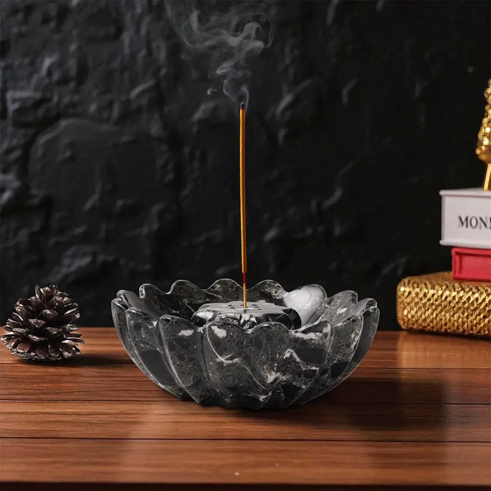 Elborse Marble Incense Holder 5.5" inches Handmade Incense Stick Holder for Palo Santo Holder, Ideal Marbles Ashtray & Incense Holder Marble for Bedroom