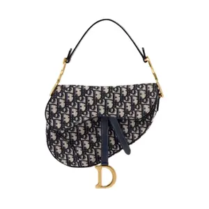 Pre-owned Dior Canvas Shoulder Bags BJ11020050115 Saddle Oblique Monogram Shoulder Bag Handbag