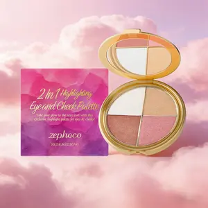 Highlighter Eyeshadow Blush Palette, Compact Portable Daily Use, One-Step Makeup, Multi-Use Face Eye Color, Essential Beauty Tool