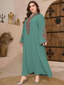 Turkish Embroidered Long Robe, Traditional Craft Style, Conservative Arabic Dress, Elegant Eid Al-Fitr Clothing, Ramadan Fashion, Islamic Muslim Clothing, Modesty Muslim Women Clothing, Islamic Modesty Clothes, Maxi