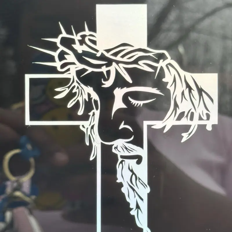 Jesus Cross Car Decal, Decorative Body Sticker for Automotive Exterior Accessories, Body Decal Car Stickers