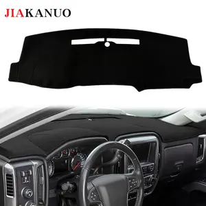 JIAKANUO Dashboard Cover Mat Fit for 2014-2018 Chevy Chevrolet Silverado/GMC Sierra 1500, 2015-2019 Silverado/GMC Sierra 2500HD 3500HD Accessories,  Dash Cover, Anti-Glare Sunshade UV Resistant Dashboard Protector Mat Pad-Black,Polyester fluff design