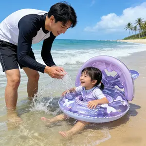 Colorful Pool Float with Handle, Kids Swimming Ring Toy, Summer Beach Inflatable Swim Buoy, Inflatable Pool Floats, Outdoor Fun for Girls, Holiday Gift