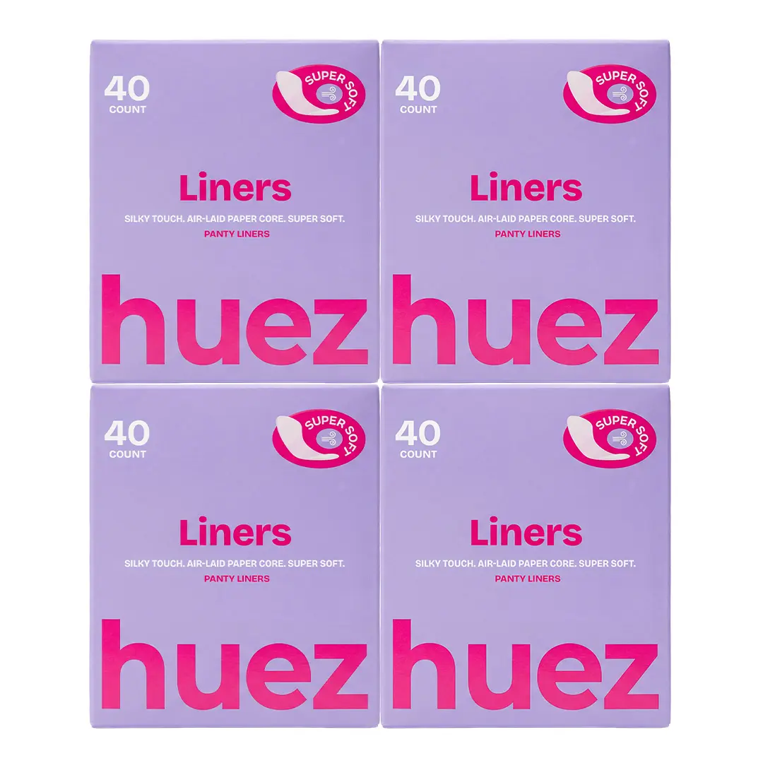 huez Daily Freshness Panty Liners - 160 Count (4 Packs, 40 Count per Pack)