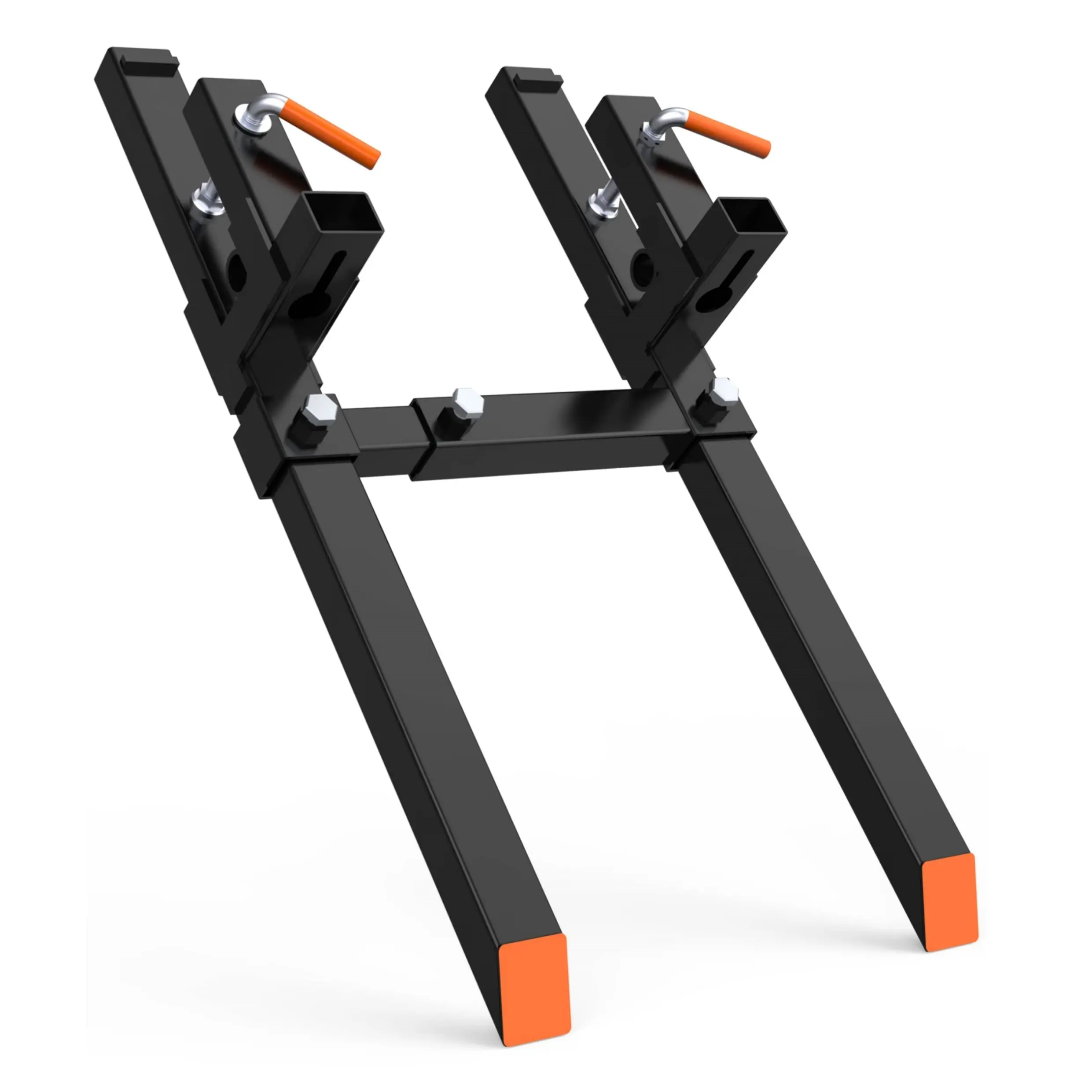 GARVEE Heavy Duty Clamp on Pallet Forks - 60" & 43" Options with 1500lbs Capacity, Quick Attach Bucket Forks for Tractor Loader and Skid Steer, Adjustable Stabilizer Bar (13"-34") for Versatile Use