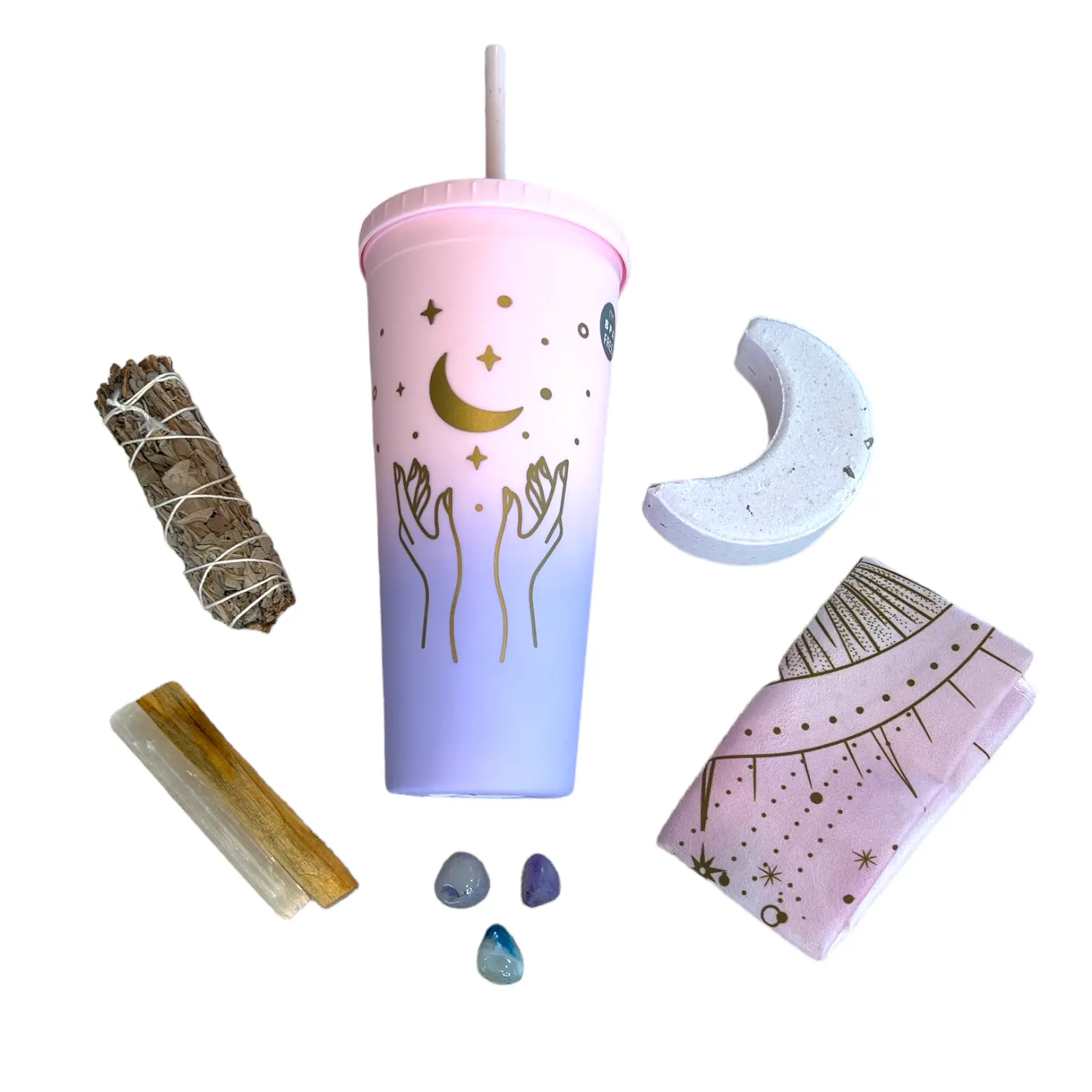 Negativity Banishing Mini-Kit - Self-Care & Space Cleansing Bottle Drinkware