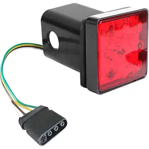 Trailer Hitch Covers,Hitch Light,Car Accessories Trailer Hitch Light,Square Tow Hitch Covers,Hitch Lights 2 Inch Receiver,with 12 Led Red Brake Light, Suitable for Towing Truck RV and SUV