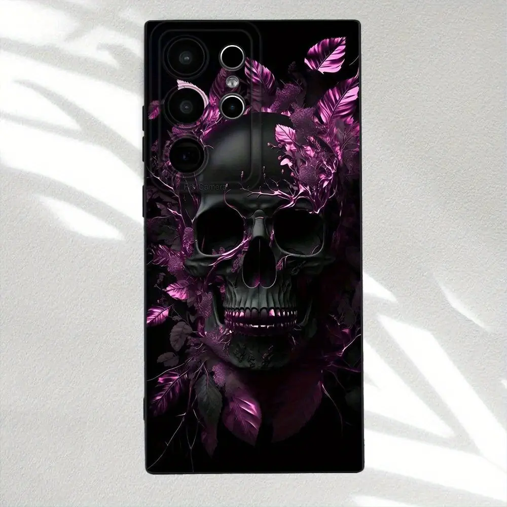 High-Quality Mobile Phone Case with a Skull Design, Stylish And Safe, Featuring a Simple Black Color, Impact Resistance, And Full Protection for Samsung Galaxy S25/S25 Ultra/S25 Plus/20 FE/S21 FE/S23 Fe/Ultra/Plus A52/A52S 5G/4G A53 A54 5G A14 A25