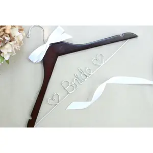 Bride Hanger with Hearts, Wedding Hanger Organiser Hanging wooden hanger Wooden Wedding