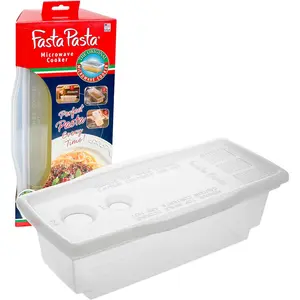 The Original Fasta Pasta Microwave Cooker with Lid & Built-in Strainer - Perfect Al Dente Pasta Every time - Patented Design