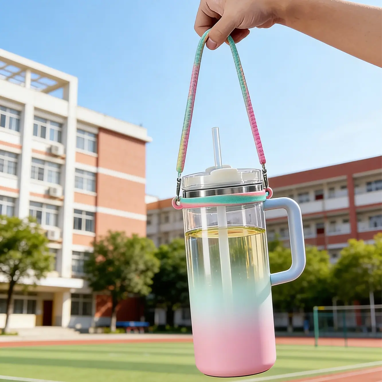 Water Bottle Hanging Strap, Insulated Cup Handle Carrier, Soft Silicone Water Bottle Holder, Fits 8-40 Oz Bottles, Tumbler Accessories, Outdoor Travel Hiking Cycling, Insulated Bottle Holders