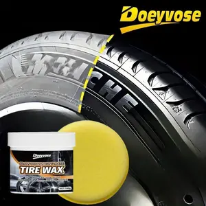 Car Tire & Plastic Repair Coating Paste, Includes Sponge, Protection, Protective Formula, Enhances Gloss, Enhanced Gloss, Cleans Dirty Tires, Dirt Removal, Automotive Maintenance Tool, Tire Wax
