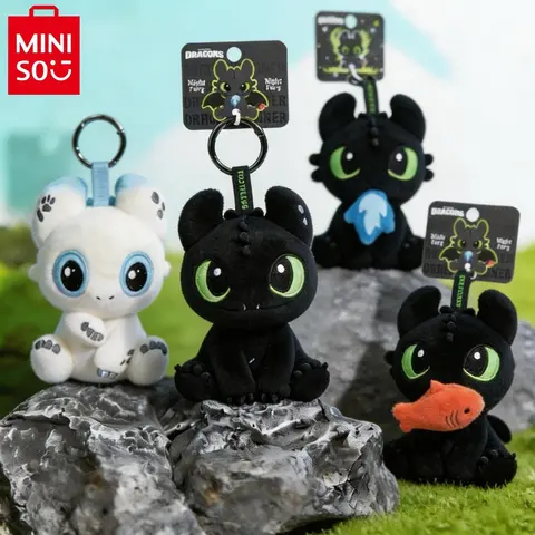 MINISO How to Train Your Dragon Plush Toy Collection, Toothless Plush Doll, Pillow and Keychain Charm, Soft Stuffed Collectible Gift for Kids and Fans