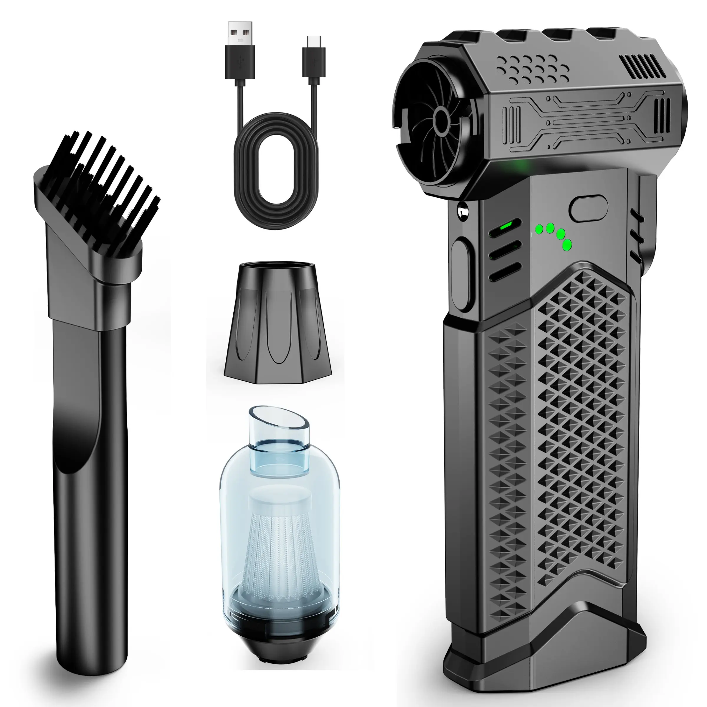 2025 New 130000RPM Blizzard Powerful Hair Dryer, Type-C Rechargeable Electric Vacuum Cleaner for Blowing and Suction, Portable Turbojet Fan, Blow Suction Mode