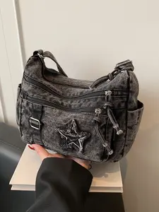 Trendy Fashion Smooth Zipper Multi-Pocket Bag, Casual Trendy Bag, Shoulder Crossbody Backpack, Elegant Commuter Bag for Daily Use, Office Commute, Stylish Accessory