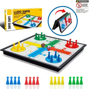 Dice Board Game Set, Foldable Chessboard Portable Lightweight Travel Game Set, Strategy Board Games for Children and Adults, Ideal for Family Game Interaction, Family Fun Game