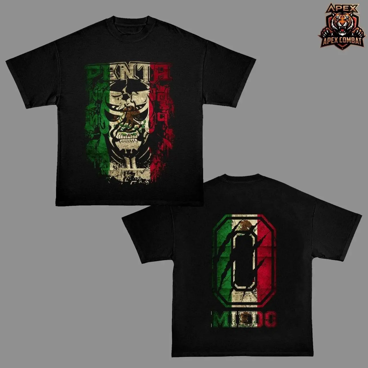 Penta Jr. Mexico Flag Design Lucha Libre T-Shirt - 2-Sided Premium Wrestling Graphic Tee with Iconic Design, Perfect for Fans & Collectors of Lucha Culture 902