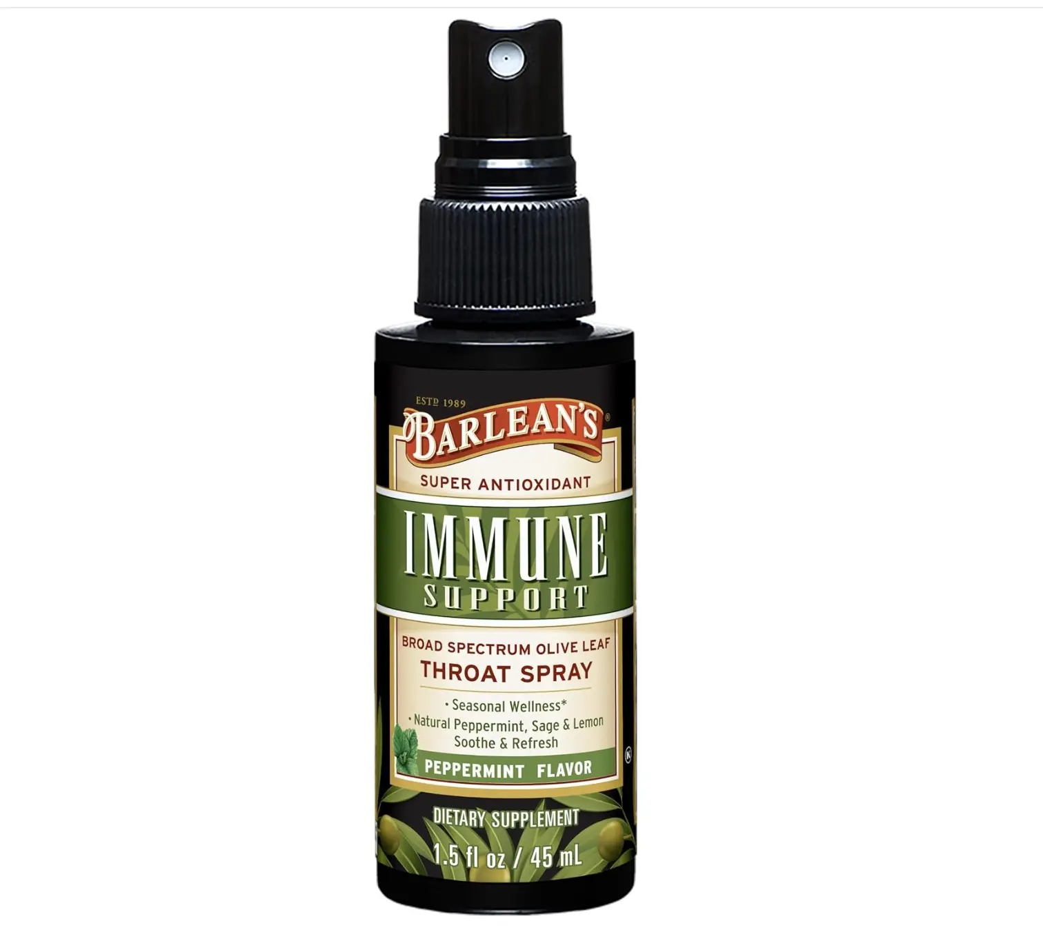 Barlean's Olive Leaf Complex Throat Spray - Peppermint Oral Blend