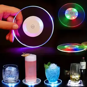 LED Cup Mat, LED Sticker Light, LED Bottle Light, Party Decor, Wedding, Bar, Home Decoration, Champagne Bubble Maker, Light Up Coasters