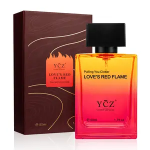 YCZ Love's Red Flame EDP 50ml Spicy Woody Scent with Lemon & Vanilla Long Lasting Aromatic Citrusy Fragrance for Men Intense Perfume Romantic Love Story Hot Seller on TikTok