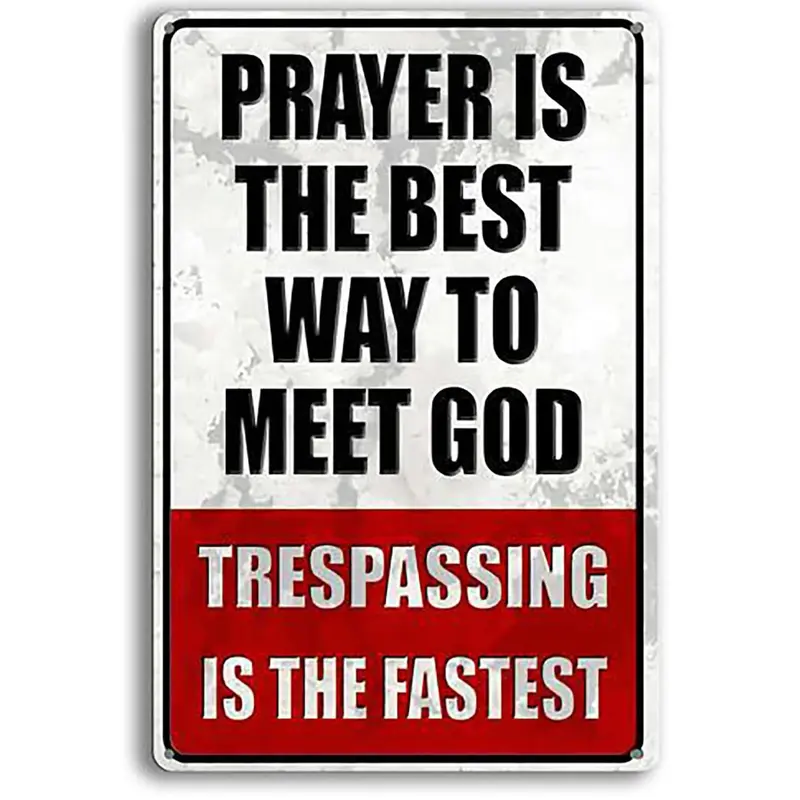 Funny No Trespassing Metal Sign – Private Property Warning Tin Sign for Fence, Yard, Garage, Farm, Door or Man Cave, Waterproof Vintage Aluminum Wall Decor, Pre-Drilled Holes, 8x12 Inch